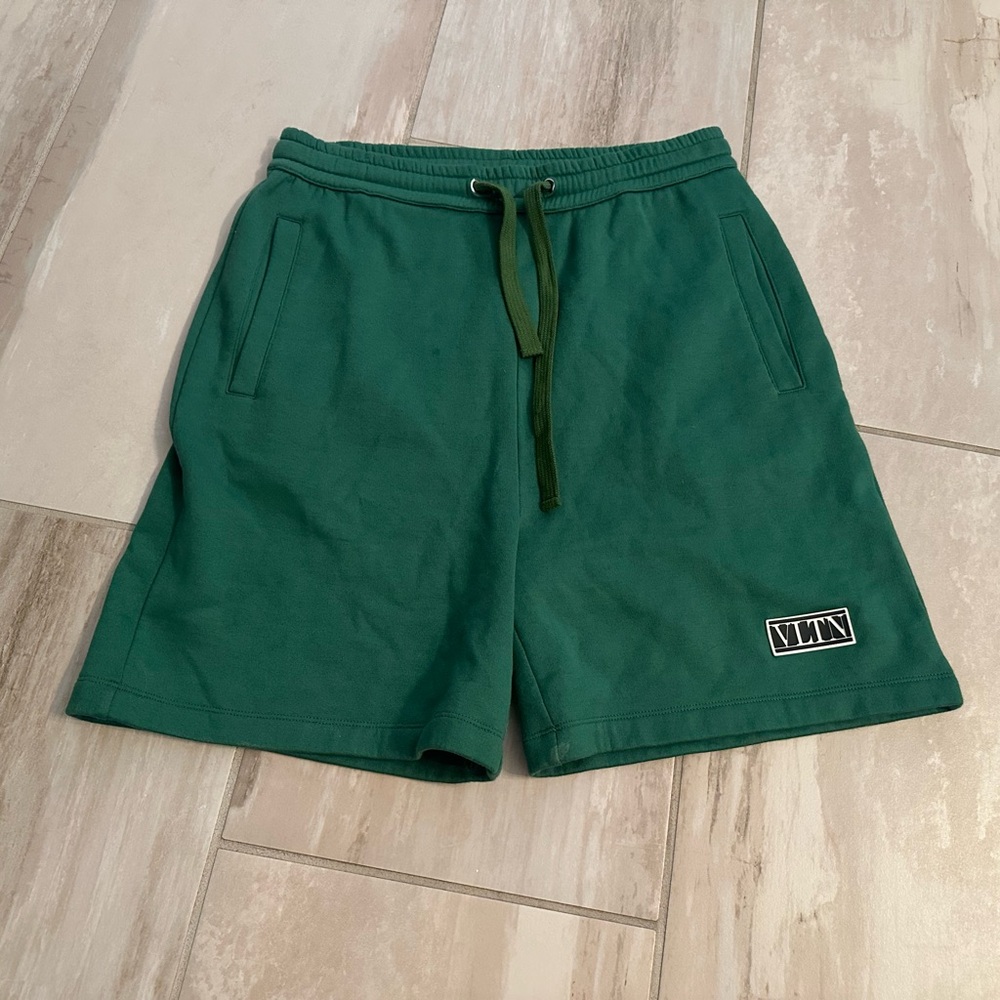 Mens Valentino Garavani Cotton Terry Shorts Green small - Picture 2 of 8